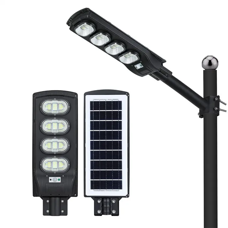 Sensor motion LED light road lighting waterpoof Ip65 300w all in one solar led street light with pole