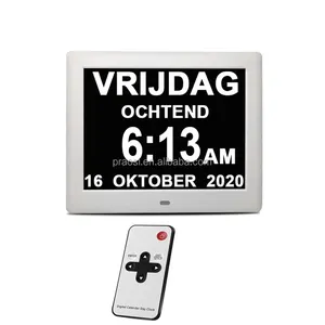 Large Fonts Display Impaired Vision Dementia Alarm Clock with Time, Day and Date Showing, Calendar