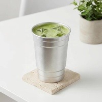 Gobelets en aluminium réutilisables écologiques biodégradables sans BPA de 16 oz, 100 % recyclables, pour boissons froides, fêtes, camping en plein air