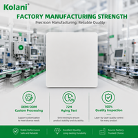 Interruptor de Luz de Pared Kolani, Estándar Británico, 1 Vía, 10AX 250V, 90x86mm, Blanco Mate Brillante, PC, Interruptor de Luz de un Solo Toque