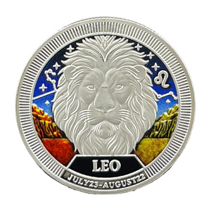 En stock : Ensemble de pièces commémoratives en métal sur le thème des 12 signes du zodiaque, collection de souvenirs, roue du zodiaque - Product Image 4