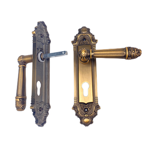 Nội thất sang trọng Ổ khóa cửa xử lý Bộ hợp kim kẽm gỗ cổ điển Pháp phong cách hiện đại cổ đồng thau thẳng đòn bẩy tay nắm cửa - Product Image 1