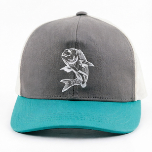 หมวกเบสบอลปักลายปลาแบบกำหนดเอง หมวกแก๊ปธีมตกปลา หมวกทรัคเกอร์ หมวกเบสบอล 6 แผง สำหรับทุกเพศ - Product Image 1