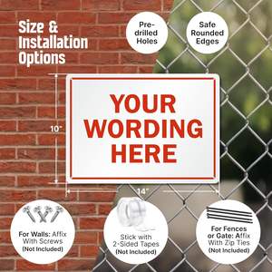 ป้ายโลหะสั่งทำพิเศษ - ขนาด 10x14 นิ้ว อลูมิเนียมเคลือบกันสนิม - สำหรับงานภายนอกอาคาร ธุรกิจ และตกแต่งบ้าน - Product Image 2