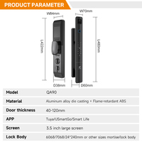 Cerradura Inteligente Biométrica UIELOCK QA90 con Reconocimiento Facial 3D, Pantalla Grande, Wifi, Cámara Tuya, Precio al por Mayor, Totalmente Automática