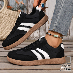Baskets basses en daim <span class=keywords><strong>bordeaux</strong></span> pour femmes, avec lacets et rayures blanches, style rétro décontracté, plateforme pour le streetwear quotidien - Product Image 4