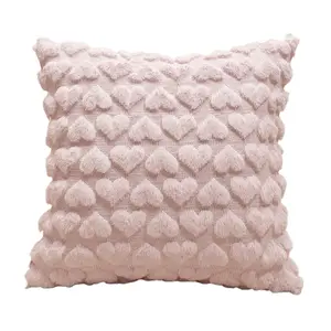 批发心形天鹅绒沙发垫和抱枕套编织家居装饰用品枕套和垫套
