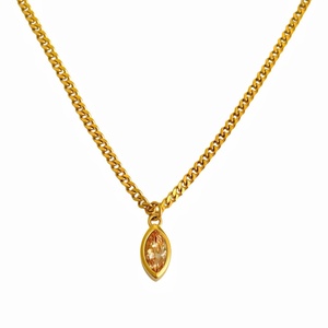 Classic Multi-Color <b>Butterfly</b> Zircon Buddhism Necklace Retro <b>Light</b> Luxury Stainless Steel Collarbone Chain Real Fashion Pendant - Product Image 6