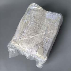 Trapos industriales blancos a granel, trapos de lana recuperados para limpiar aceite y agua, 50 libras, algodón, a granel industrial - Product Image 1