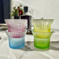 Vente en gros 210ml petite tasse de crème glacée colorée large bouche décor de mariage givré eau froide café verres à boire