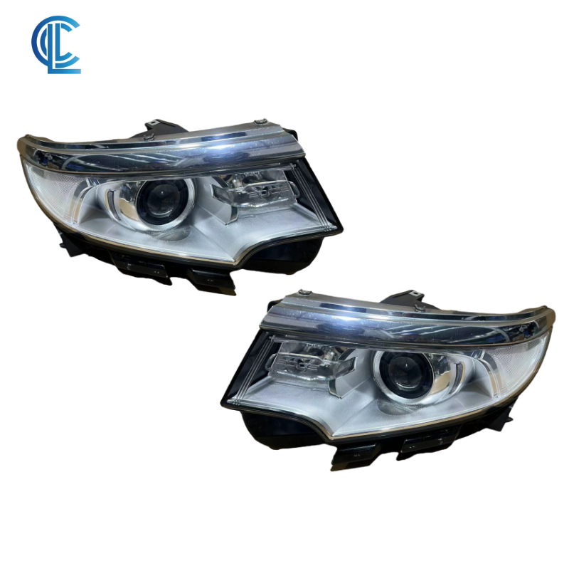 Halogen Headlight Assembly Pair For 2011-2014 Ford Edge – Black Housing, Clear Lens, DOT