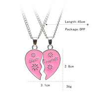 Pendentifs en alliage métallique, 10 pièces, bijoux en forme de cœur pour Couple, pendentifs pour meilleur ami