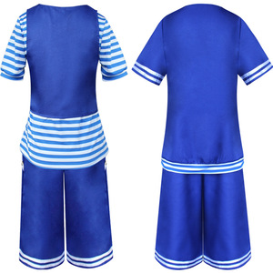 Fale Animation Stranger Things – ensemble de costumes de cosplay pour hommes et femmes, tenue de marin à rayures bleues avec chapeau, saison 4 - Product Image 5