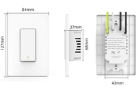 Interruptores de Botón Táctiles Autoalimentados XZJ, Interruptor de Luz Inalámbrico Matter, Panel de Pared Impermeable, Máx. 10A 120V, Compatible con WiFi