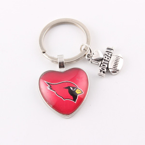 J'aime Football <span class=keywords><strong>NFL</strong></span> Football porte-clés 32 Football américain Logo coeur forme porte-clés pendentif en gros Souvenir cadeau pour les Fans - Product Image 3