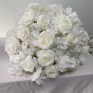 Centrotavola Floreale Personalizzato con Rose Bianche Miste, Decorazioni Floreali in Seta Artificiale per <span class=keywords><strong>Matrimoni</strong></span>, Feste ed Eventi - Product Image 3