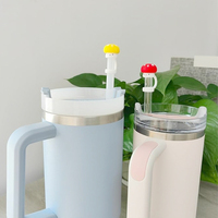 Paille en silicone couvre capuchon mignon champignon paille Topper accessoires pour tasse gobelet 40oz