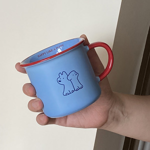 Personalized logo Ceramic Coffee Mug Porcelain Milk Tea Cups Blue Cafe Mugs - Product Image 5