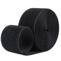 Sangles de serrage en nylon noir de 30 mm de large, réutilisables, double face, adhésion forte, longues attaches pour câbles, en plastique et métal, pour salle de bain, cuisine, sacs