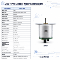 Moteur pas à pas 20BY25 PM avec encodeur incrémental 9V 12V 2 phases 18°, axe personnalisable pour automatisation robotique OEM