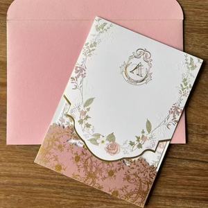 Tùy chỉnh đám cưới thẻ & phong bì màu in ấn sang trọng cao cấp thiết kế lời mời cho đám cưới đơn - Product Image 4
