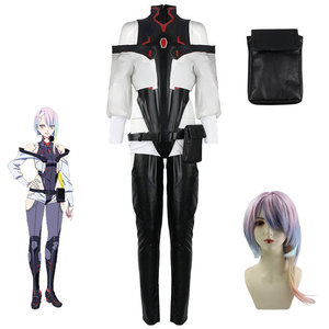 Costume de cosplay Cyberpunk Edgewalker Lucy, ensemble complet avec perruque, tenue de jeu de rôle anime pour femmes, en polyester - Product Image 1
