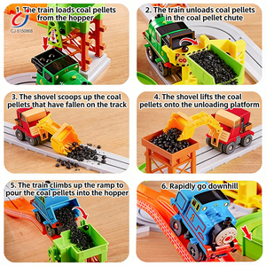 Ensemble de jeu d'aventure automobile Chengji : Jouets de piste de course, voitures d'ingénierie électriques, jouets de piste de train à vapeur électrique de dessin animé - Product Image 4