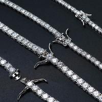 Collier tennis personnalisé de luxe en moissanite taille brillant certifiée IGI, en argent sterling 925 plaqué or, serti griffes, 2mm-6mm DEF