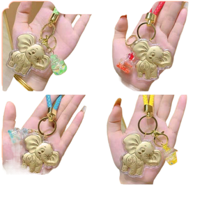 Éléphant en or pur 999, faisant fortune tous les jours, chaîne de téléphone portable, pendentif pour sac, porte-clés, cadeau pour les couples - Product Image 1
