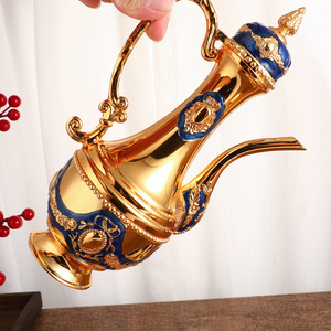 Juego de botella y copa de vino de metal de lujo ligero estilo europeo, juego de vino decorativo vintage creativo para el hogar y el club, regalo exquisito - Product Image 3