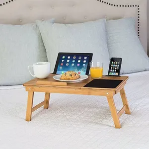 QUAWE Hot Sale Laptop Meja Bed Tray Lap Meja Adjustable Tempat Tidur Lipat Laptop Portable Meja dengan Laci