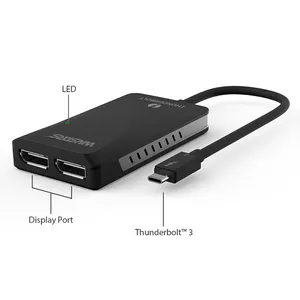 โรงงานราคา Thunderbolt 3 Dual HDMI 2.0 อะแดปเตอร์ 4K dual จอภาพ 5K เดี่ยวจอภาพความละเอียด 60Hz