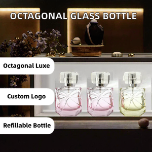 Flacons de parfum en verre plat rechargeables de luxe avec impression de logo personnalisé, finition mate, 30 ml/50 ml/100 ml, flacon de parfum transparent - Product Image 2