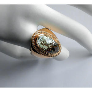 Gold Plated Gemstone <b>Ring</b> Pave Setting Women's Party Jewelry Fashion <b>Statement</b> Piece - Product Image 2