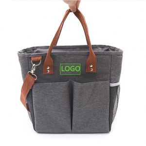 Stylish Reusable <b>Cooler</b> Tote Lunch Box for Women Convenient Shoulder Strap and <b>Water</b> <b>Bottle</b> Holder <b>Cooler</b> Lunch Bag - Product Image 1