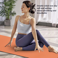 Tapis de yoga en caoutchouc naturel PU écologique 5 mm antidérapant pour fitness et exercices avec lignes de positionnement corporel et logo personnalisé