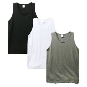 Débardeurs de sport pour hommes, personnalisables OEM, vente en gros, à prix abordable, motif uni, style urbain, en polyester/coton tricoté, col en V - Product Image 2