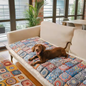 Housse de protection pour <span class=keywords><strong>canapé</strong></span> de style ethnique imprimé bohème Coussin confortable antidérapant fait à la main pour le salon Chats et chiens - Product Image 1