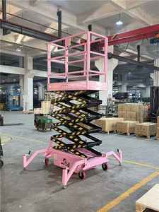 Platform kerja udara hidrolik dapat digerakkan portabel pengangkat gunting semi-elektrik OEM & ODM dukungan purnajual - Product Image 4