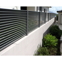 Panneau de clôture à lamelles en alliage d'aluminium noir pour jardin extérieur