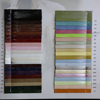 0.9mm Rides Texture Brillant Doux Rexine Huile Peau Pu Cuir Artificiel pour Sac Chaussures Chaussures Faux Cuir Tissu
