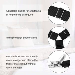 Wholesale Eco-friendly Multi-Function <b>Bed</b> <b>Sheet</b> Holders Straps Adjustable Crisscross Clips Elastic Band Fitted <b>Sheet</b> Fasten - Product Image 2