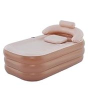 Baignoire gonflable 100L en PVC avec pompe à air électrique, portable, avec coussin de bain, couvercle, porte-gobelet, pliable, pour l'extérieur