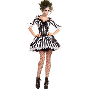 Costume de démon rayé pour Halloween, style euro-américain, pour cosplay de mariée fantôme ou clown maléfique, tailles M-XL, costume de vampire - Product Image 1