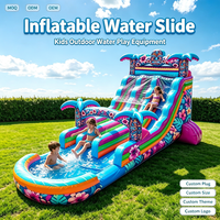 Toboggan aquatique gonflable pour le plaisir familial en plein air, piscine à éclaboussures pour enfants dans la cour, fête d'été, parc aquatique