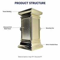 TX-001 #   Accessoires de cercueil de style américain en plastique de haute qualité, décorations dorées/argentées, quincaillerie funéraire
