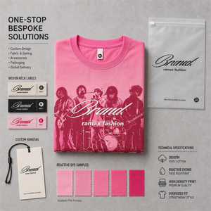 Camiseta Rosa de Algodón para Hombre Ramax Fashion con Estampado de Banda, Corte Regular, Cuello Redondo, Manga Corta, Estilo Casual - Product Image 3