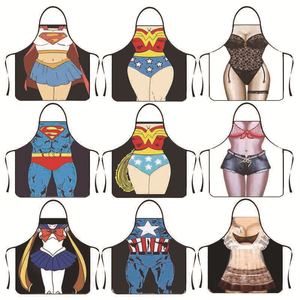 Delantales de poliéster sin mangas con estampado de dibujos animados para comercio electrónico transfronterizo creativo - Delantales personalizados de <span class=keywords><strong>Superman</strong></span>/<span class=keywords><strong>Maravilla</strong></span>, novedosos <span class=keywords><strong>y</strong></span> superventas - Product Image 1