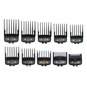 Juego de protectores para cortapelos, 10 piezas, peines de plástico negro para uso doméstico, característica de seguridad - Product Image 1