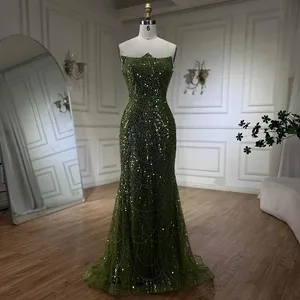Serene <span class=keywords><strong>Hill</strong></span> 2024 Fiestas DE BODA Dubai Arabia Vestidos de noche Vestidos Sirena verde con <span class=keywords><strong>guantes</strong></span> LA72352 Personalizado - Product Image 6